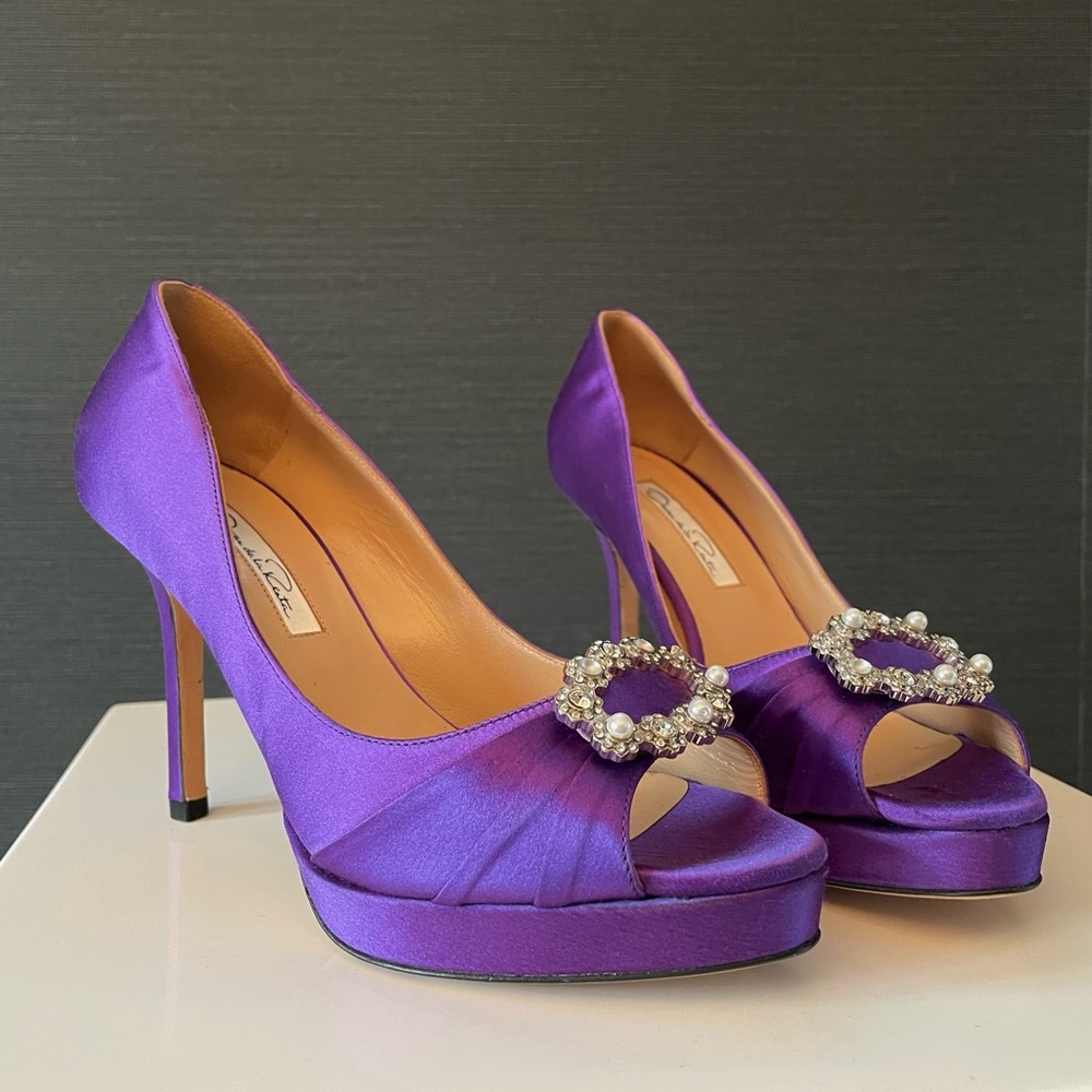 Oscar de la Renta Purple Platform Heels